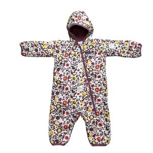 Patagonia Infant Girl’s 6M Floral Mauve Reversible Puff-Ball Bunting